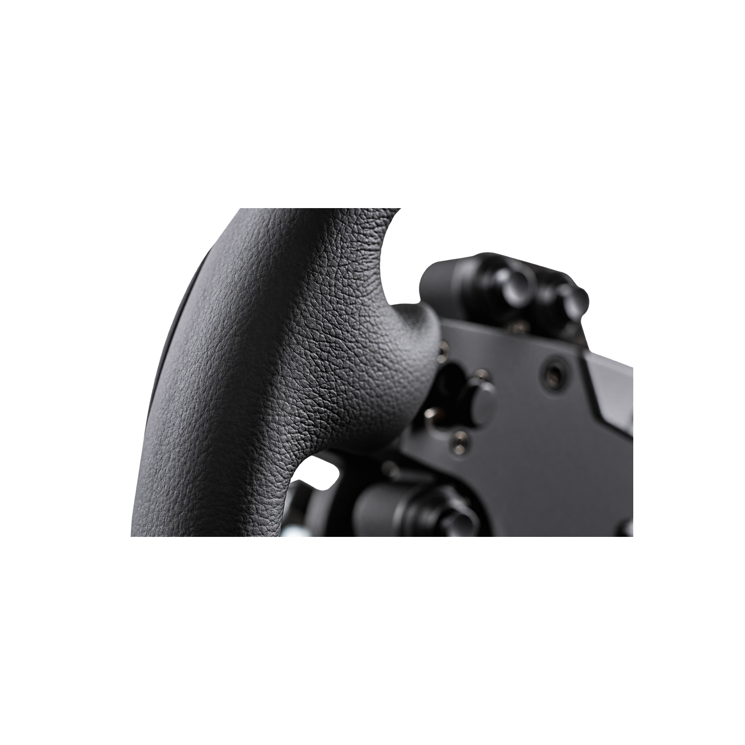 Close detail of the Fanatec ClubSport Steering Wheel RS QR2 grip material